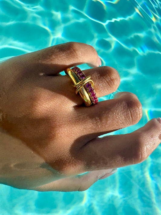 Bague gold&pink