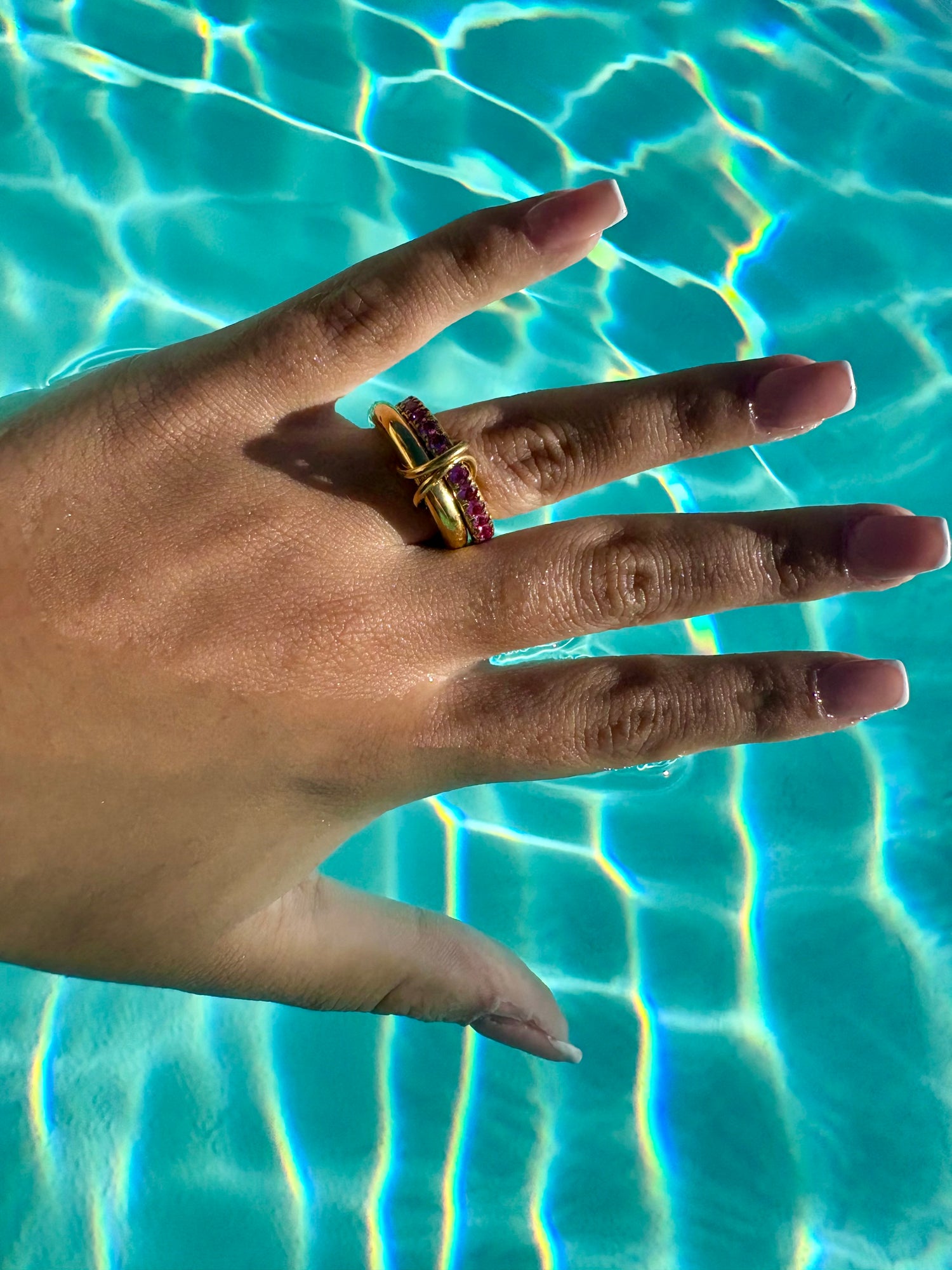 Bague gold&pink